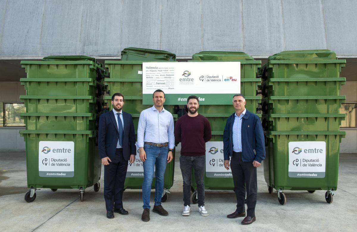 Presidente Diputación Vicent Mompó, Belencoso presidente de la Emtre, Asdrúbal Ferrer concejal de Picanya y José Gozalbo concejal de Torrent